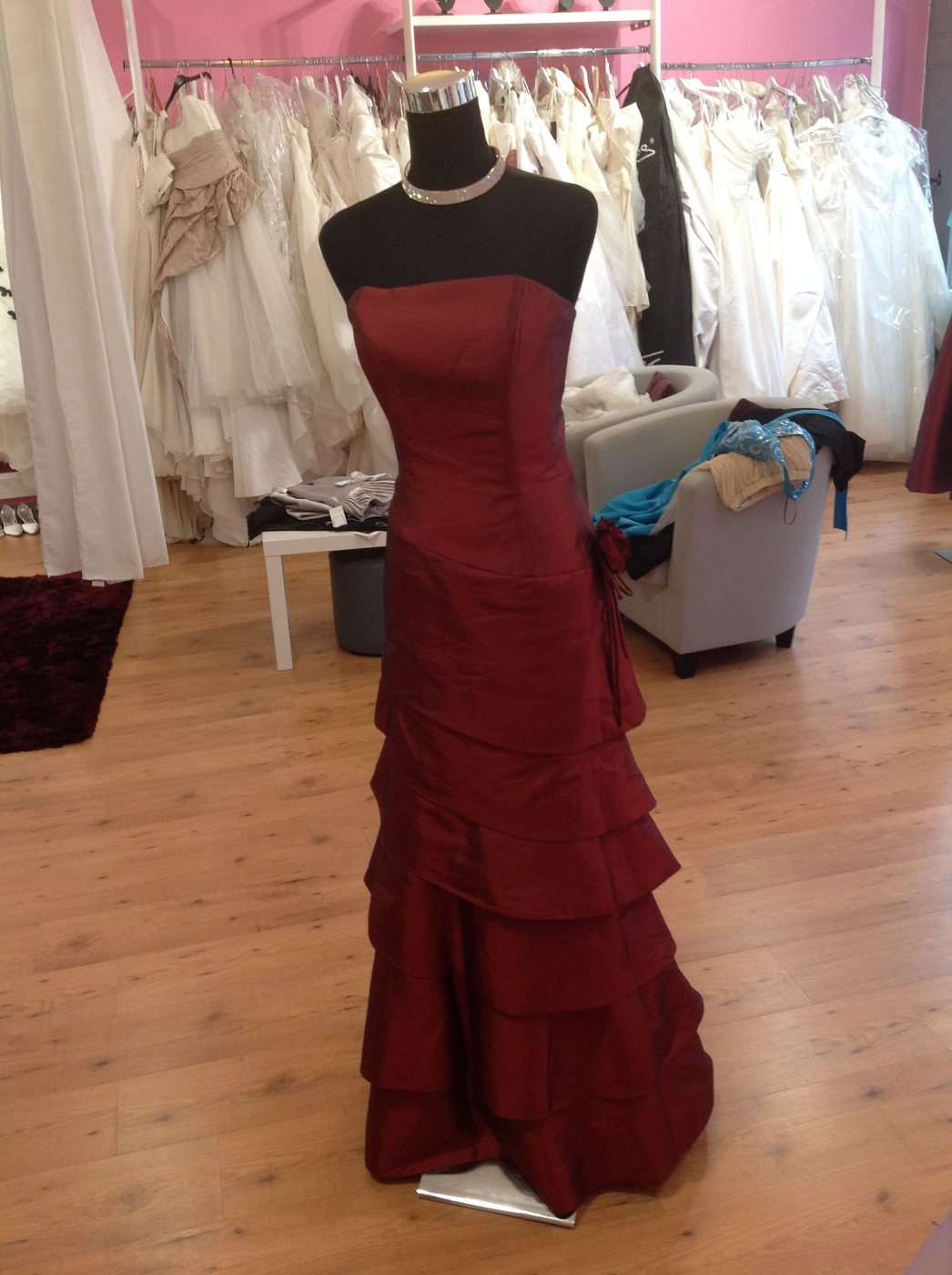 Robe de soirée longue bordeaux