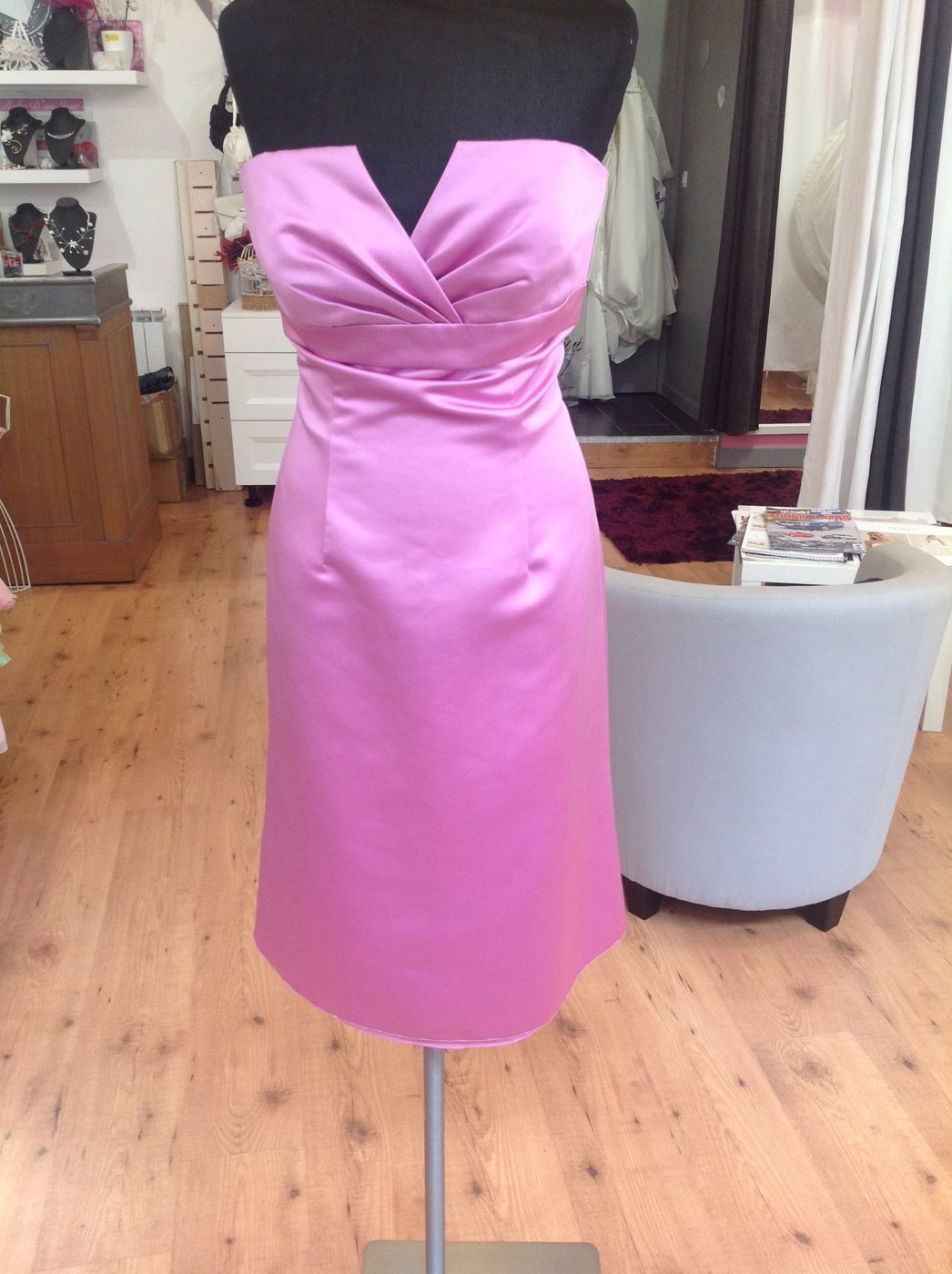Robe de soirée courte rose