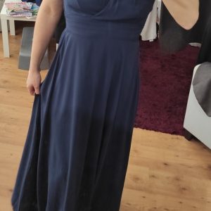 Robe de soirée longue bleu marine