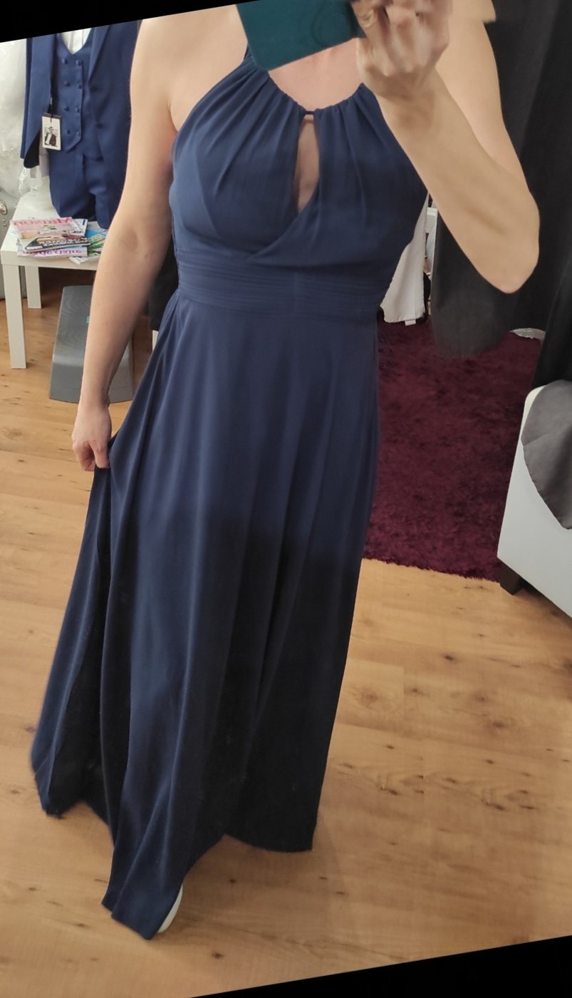 Robe de soirée longue bleu marine